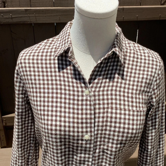 Madewell Flannel Tie Front Shirt In Gingham Check - Picture 7 of 13